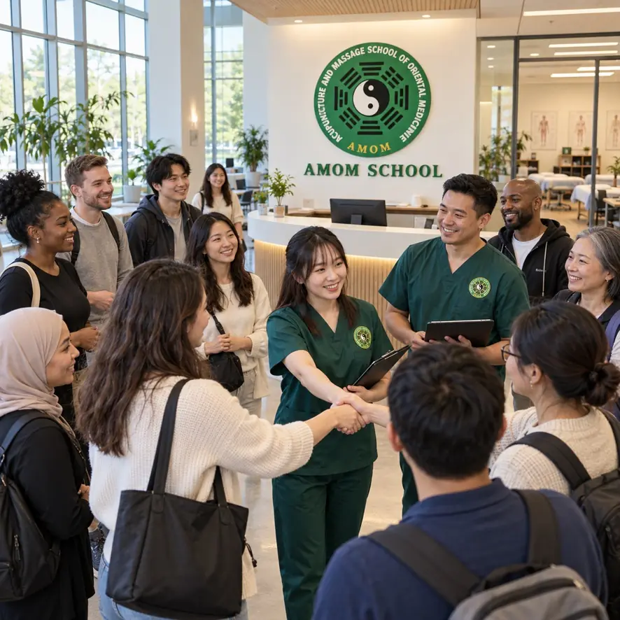 Illustration of a welcoming school reception and learning community